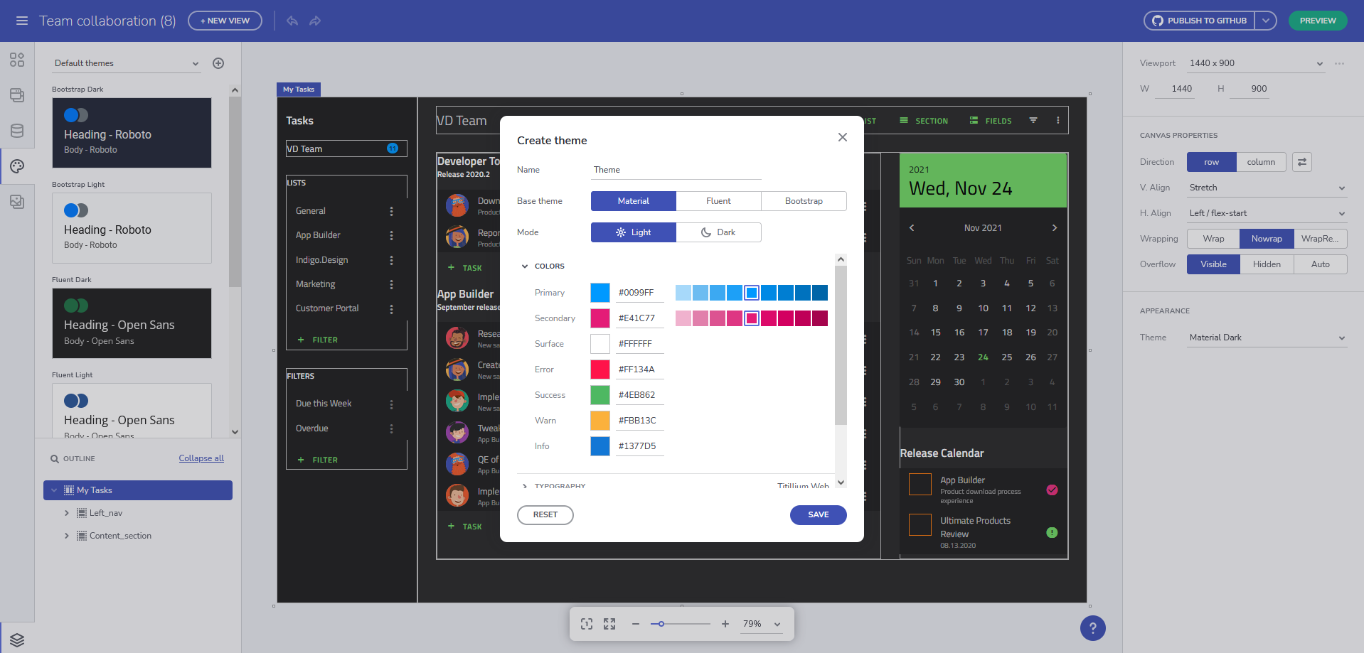 screenshot of App Builder